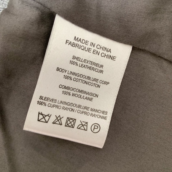 Helmet Lang Dove Gray Leather Jacket Moto Boho - Picture 6 of 6